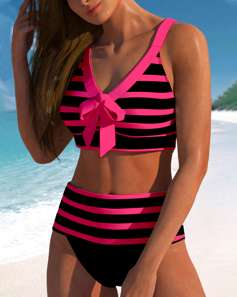 Regina Striped High-Waisted Bikini