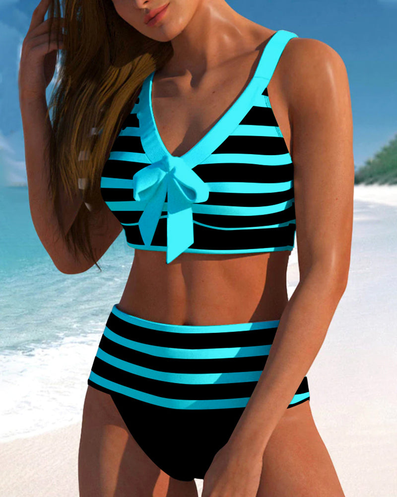Regina Striped High-Waisted Bikini