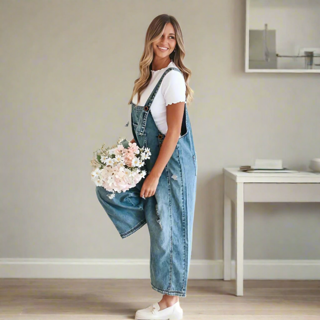 Elara Vintage Wash Adjustable Jumpsuit