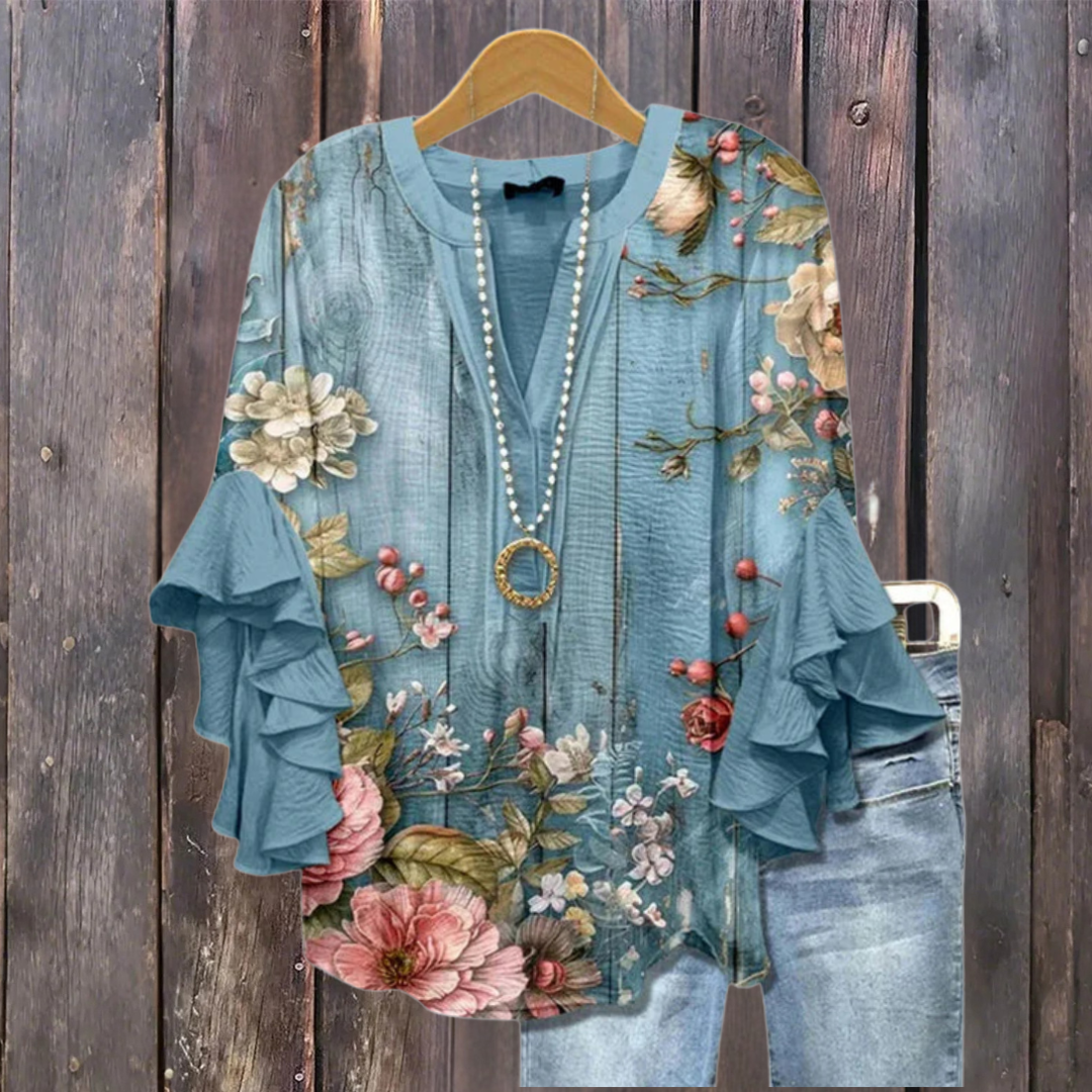 Flora Vintage Floral Blouse