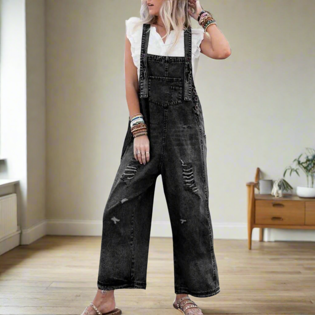 Elara Vintage Wash Adjustable Jumpsuit