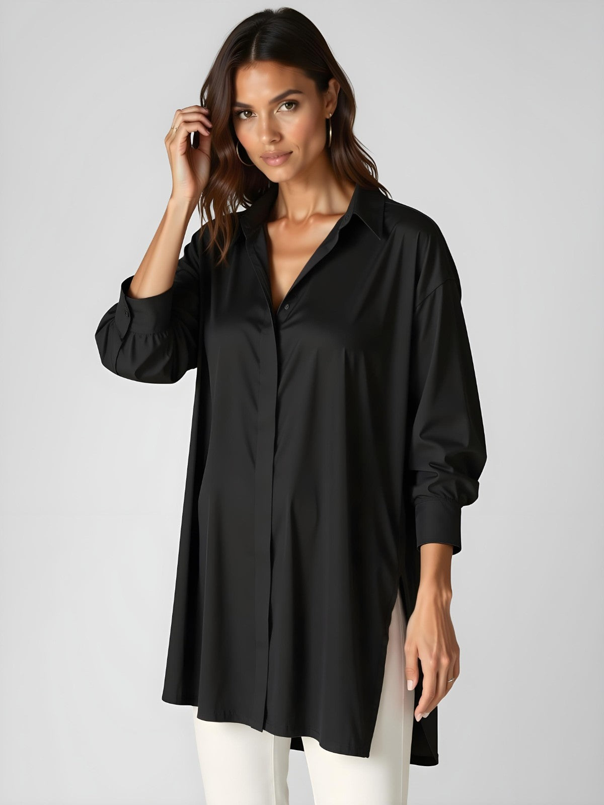 Layla Oversized Lapel Shirt Dress