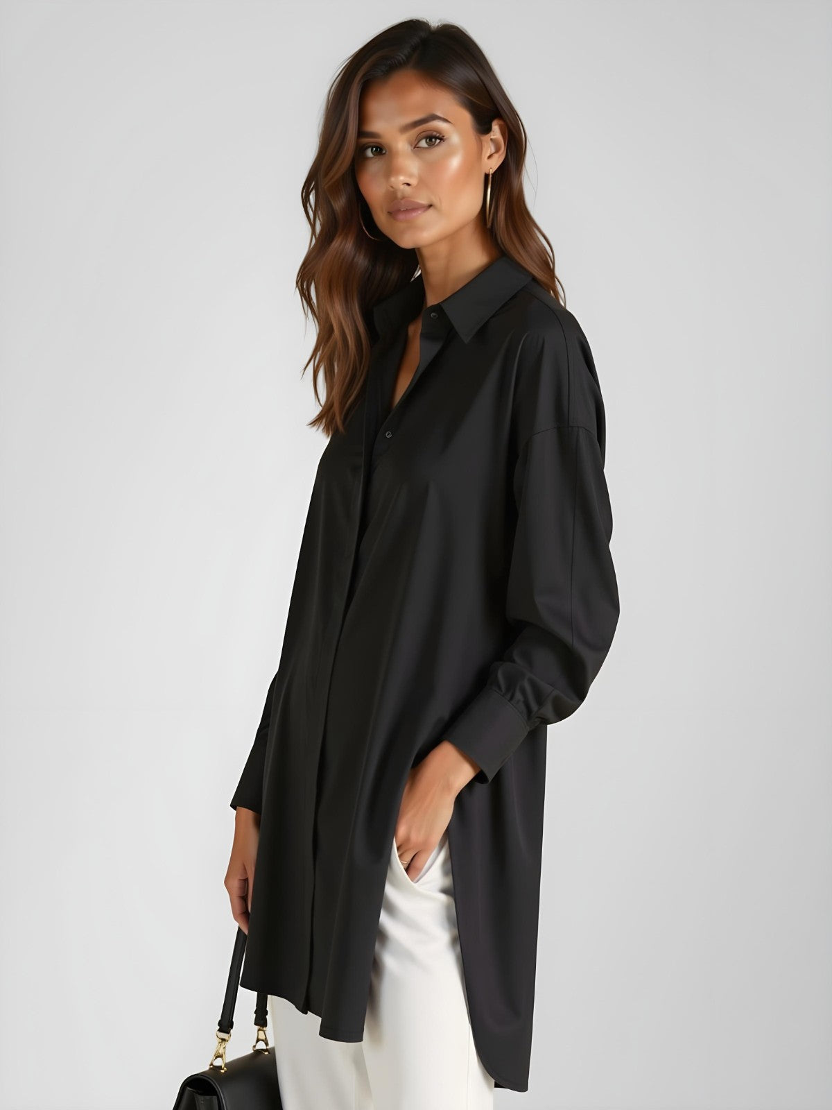 Layla Oversized Lapel Shirt Dress