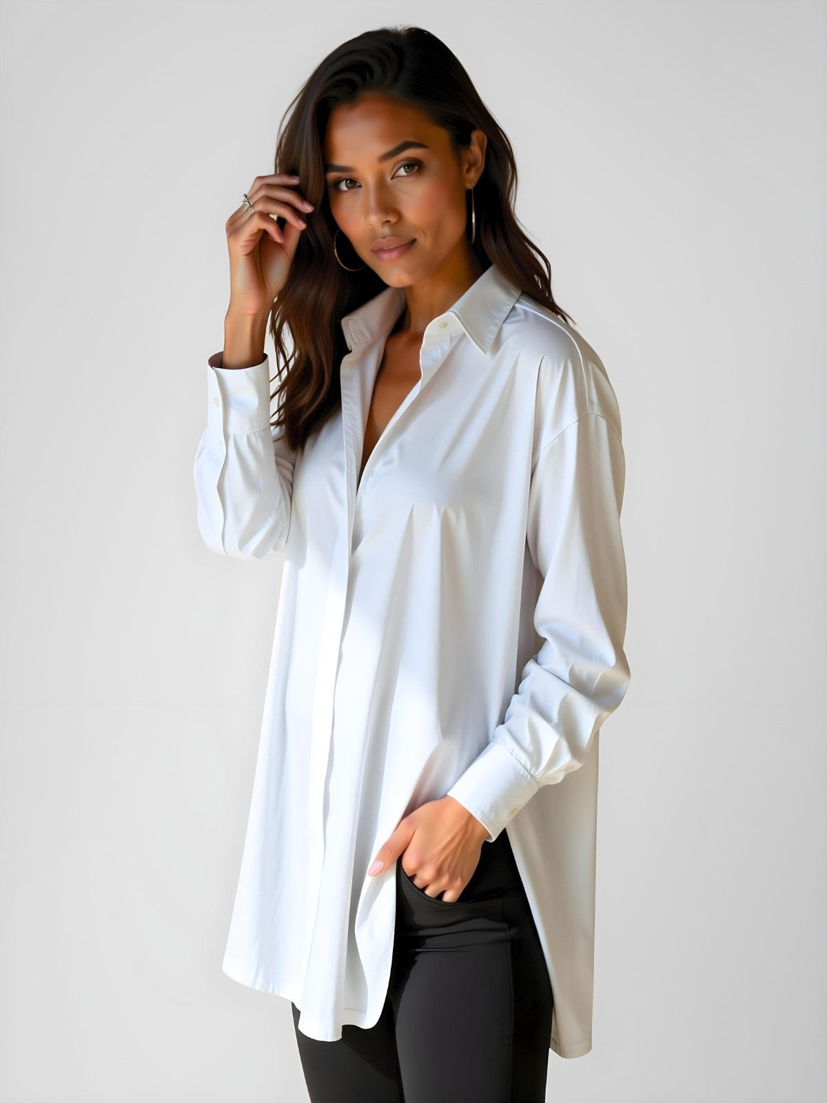 Layla Oversized Lapel Shirt Dress