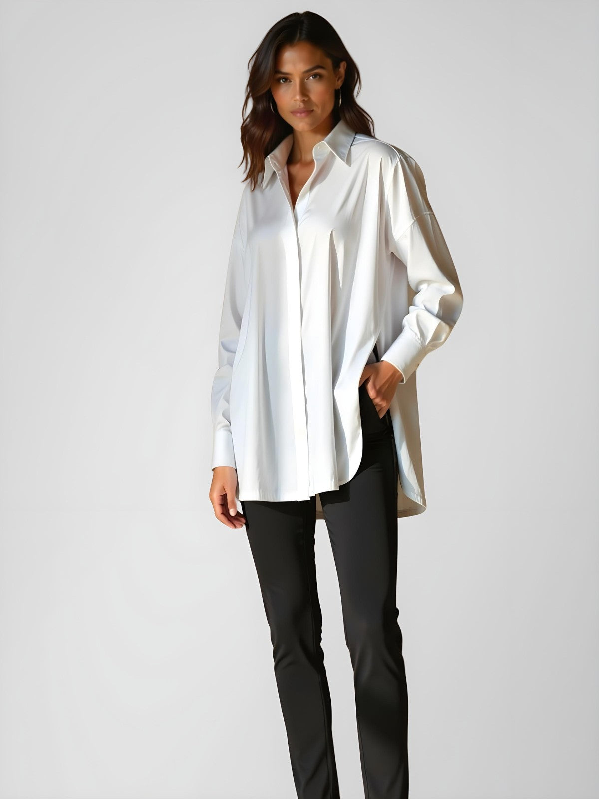 Layla Oversized Lapel Shirt Dress