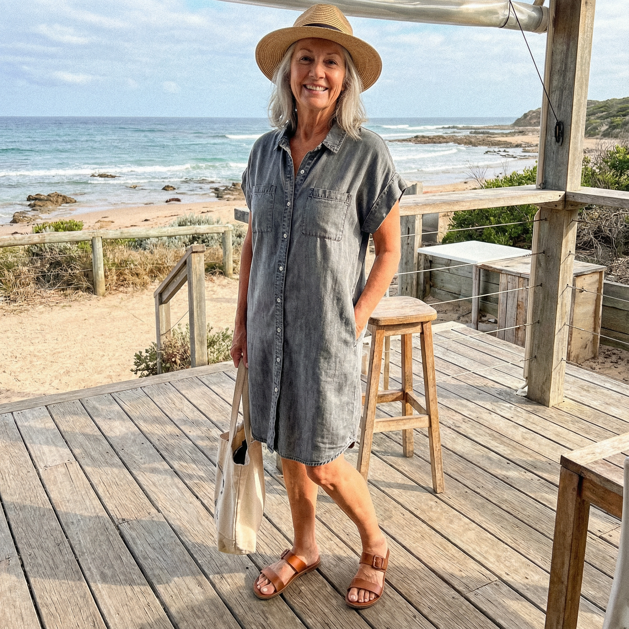 Charlotte Casual Denim Print Dress