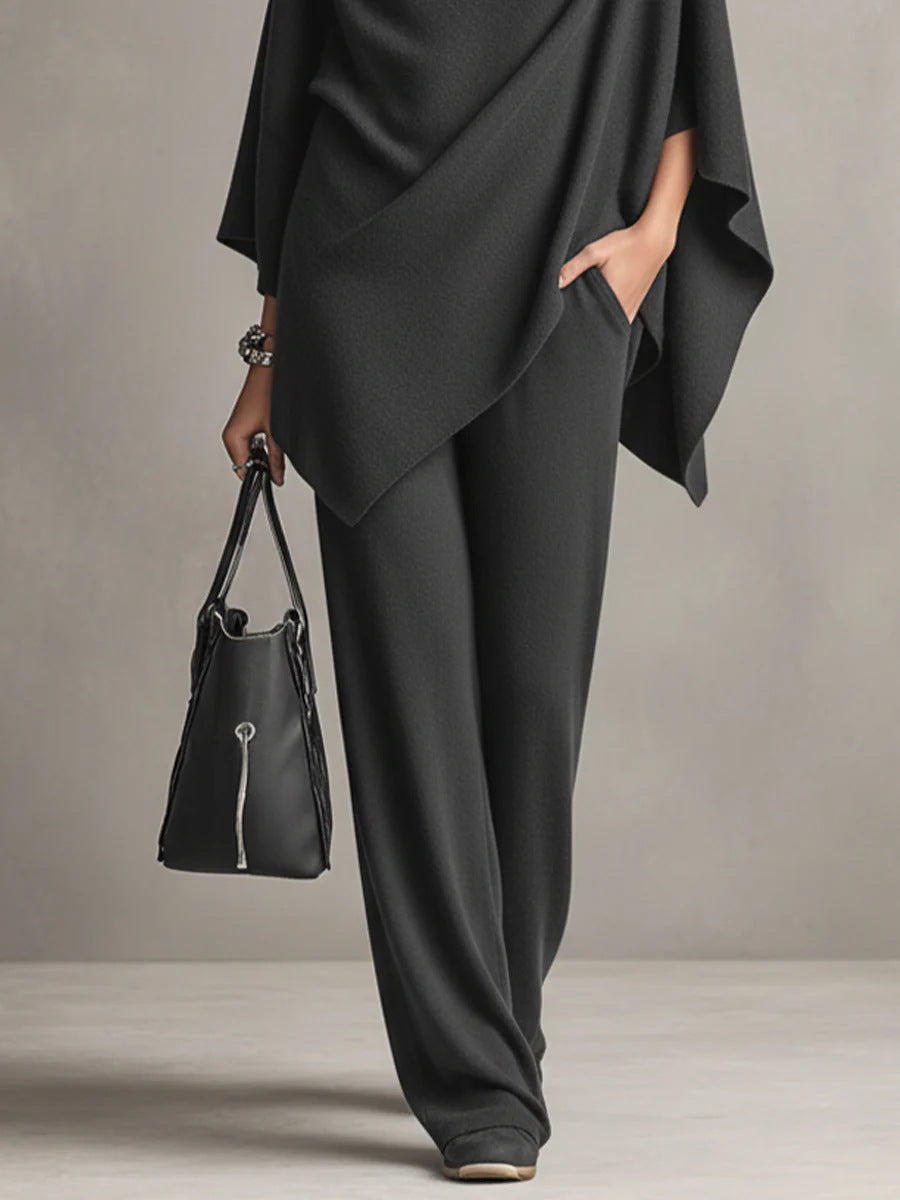 Sara Elegant Drape Two-Piece Set
