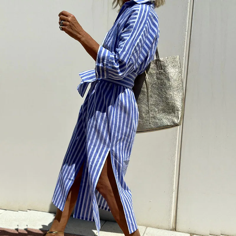 Isla Striped Shirt Dress