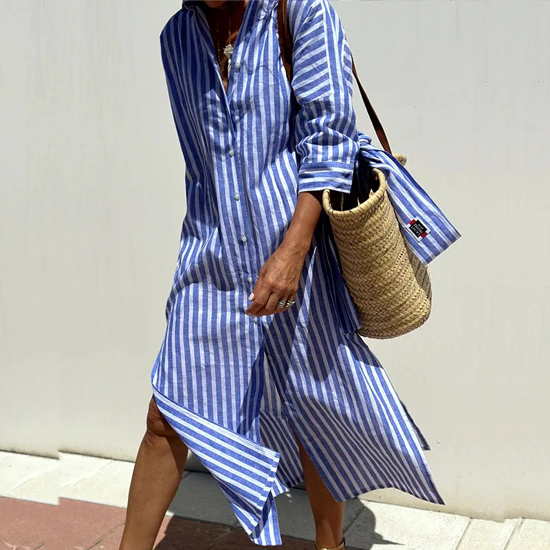 Isla Striped Shirt Dress
