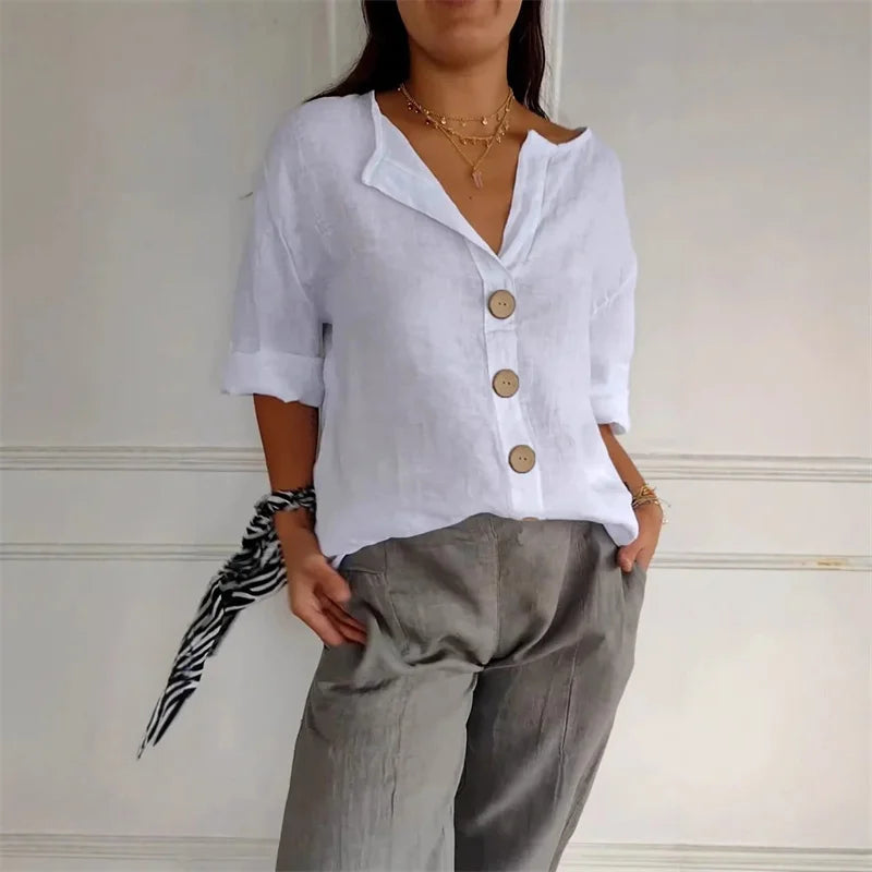 Noa Relaxed Linen Blouse