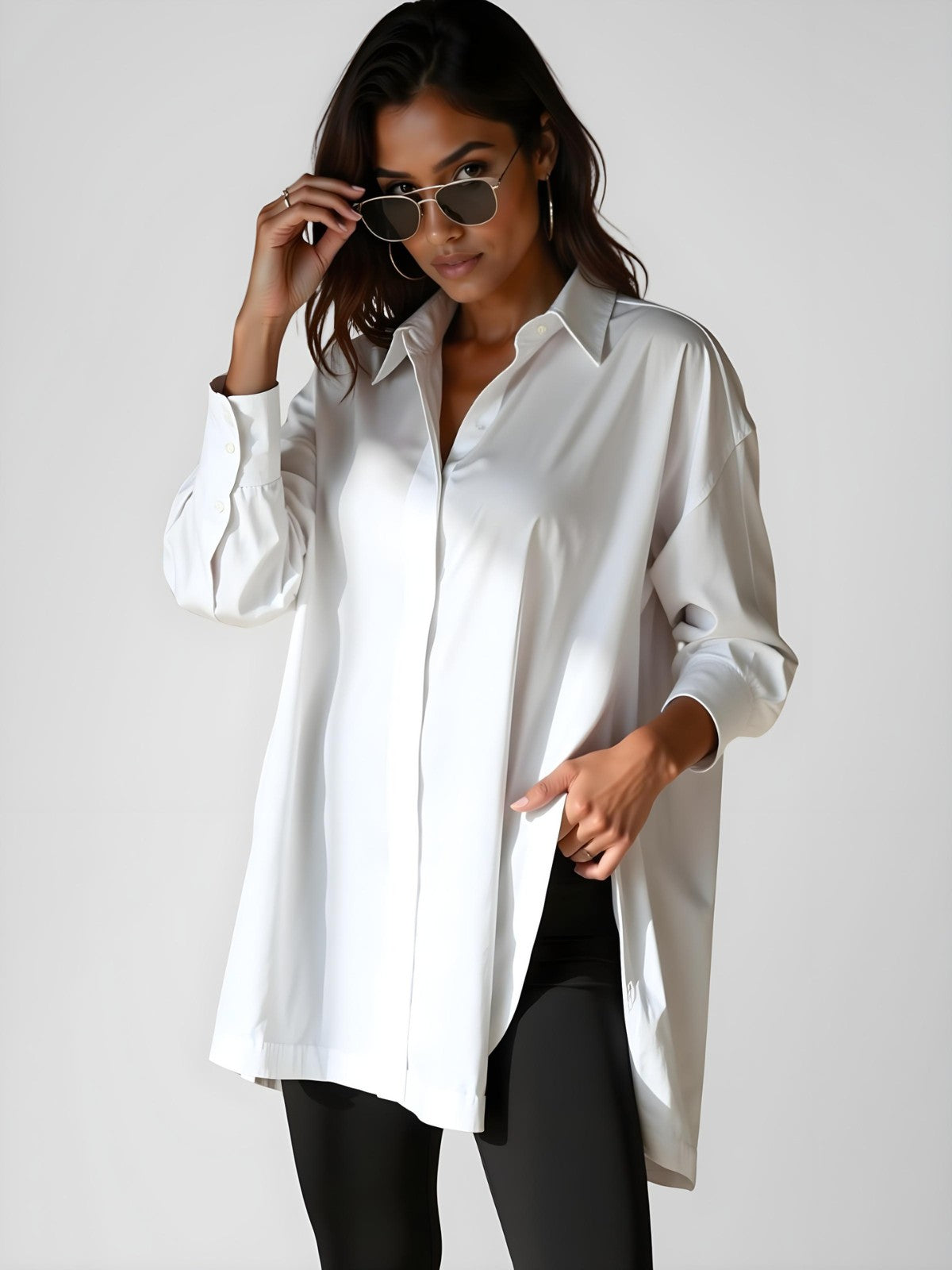 Layla Oversized Lapel Shirt Dress