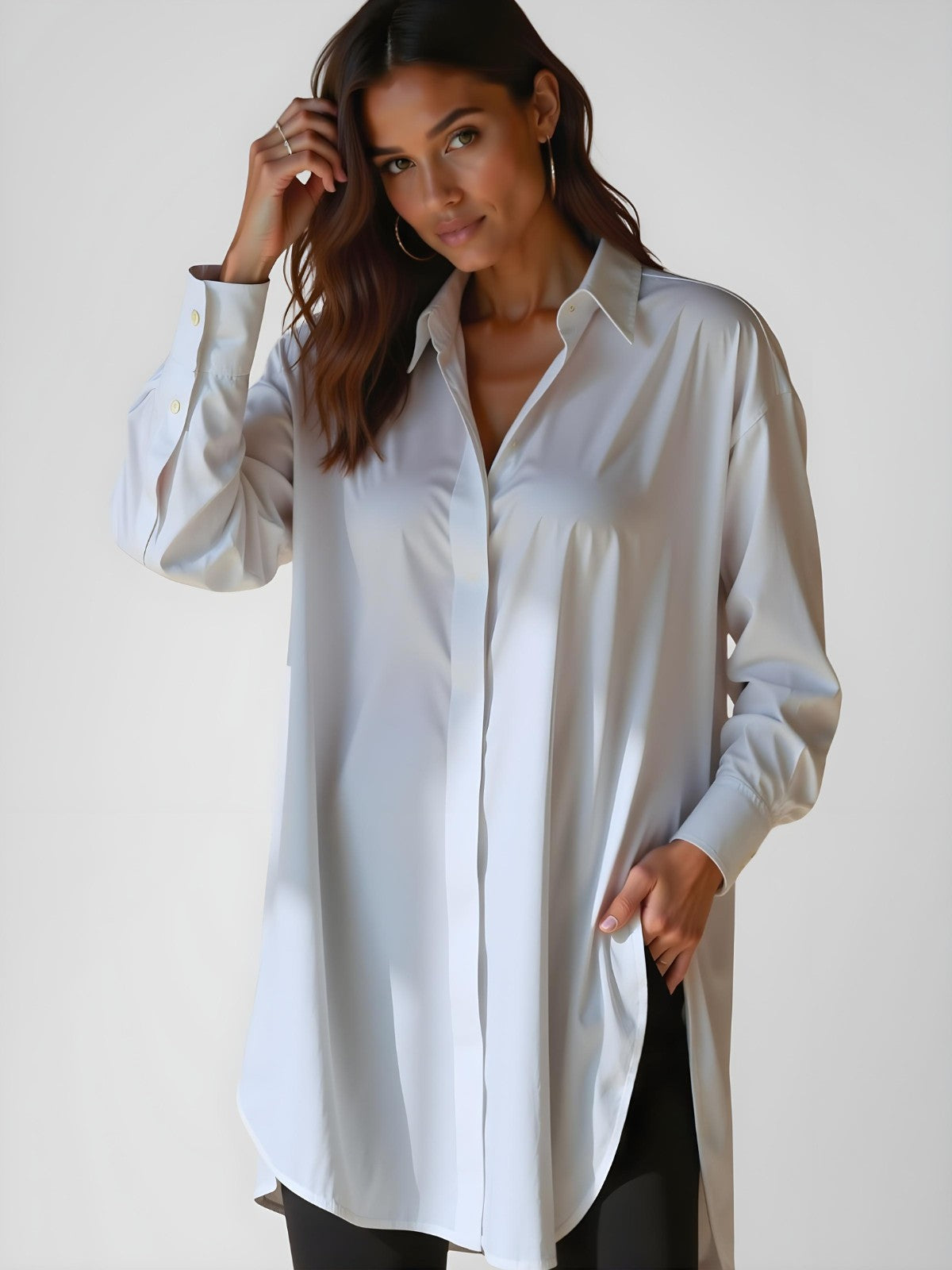 Layla Oversized Lapel Shirt Dress