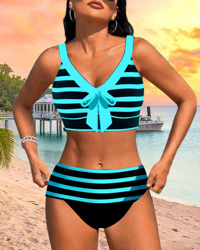Regina Striped High-Waisted Bikini