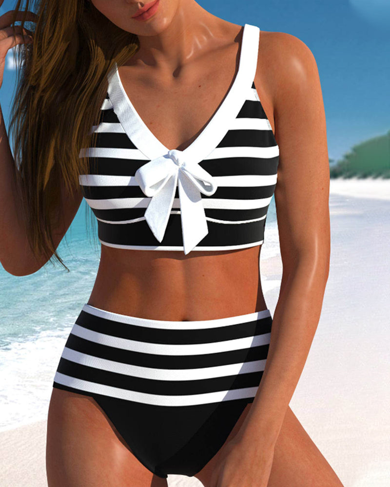 Regina Striped High-Waisted Bikini