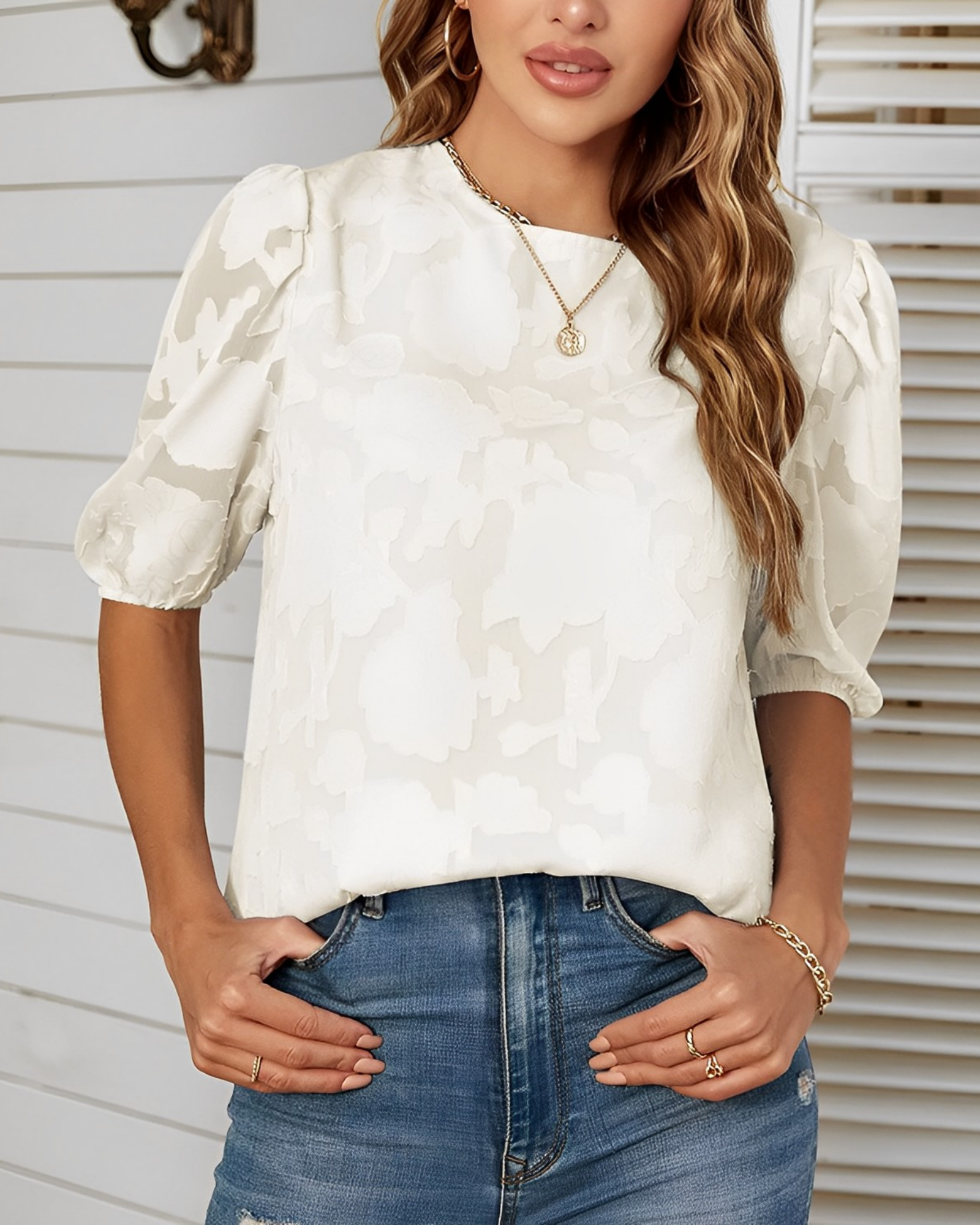 Elodie Puff-Sleeve Blouse