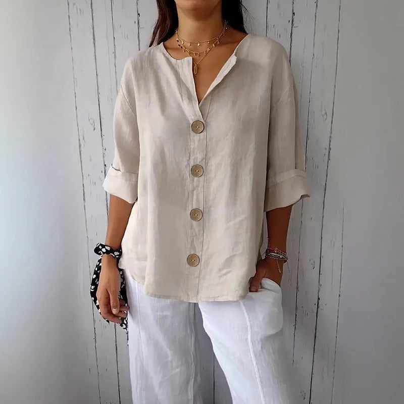 Noa Relaxed Linen Blouse