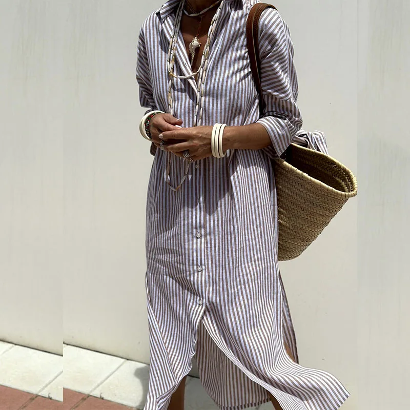 Isla Striped Shirt Dress