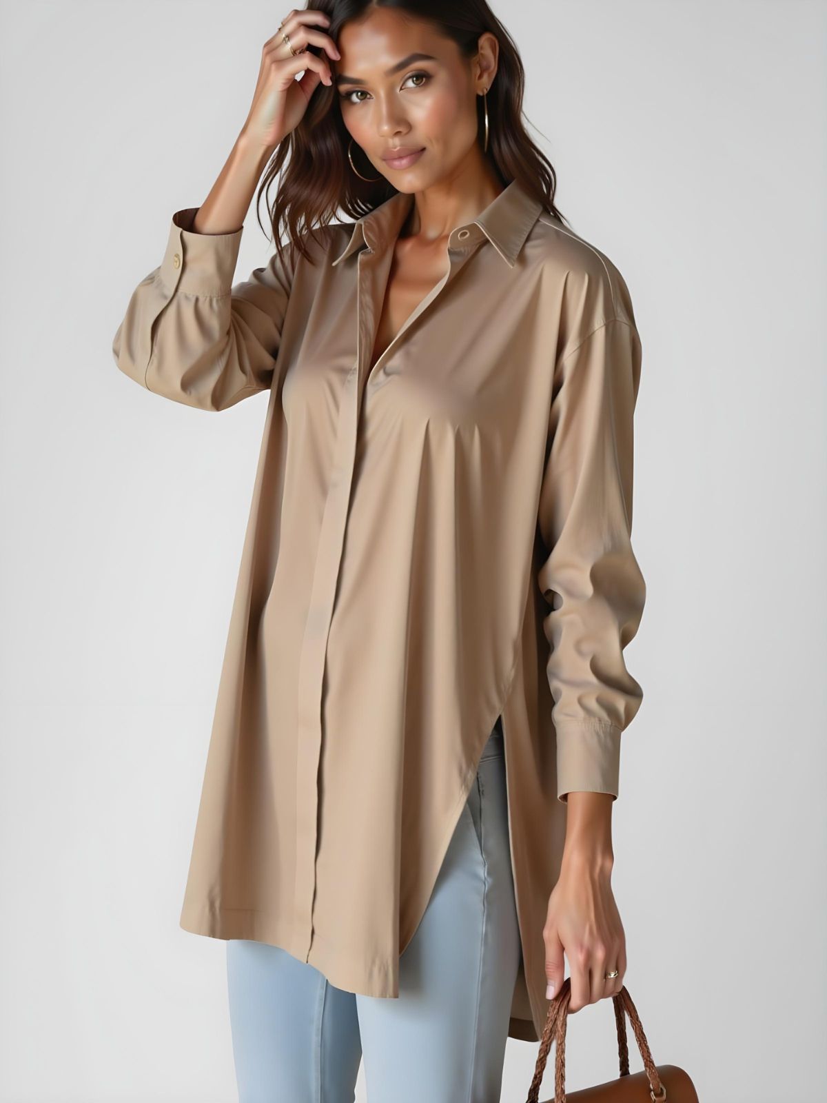 Layla Oversized Lapel Shirt Dress